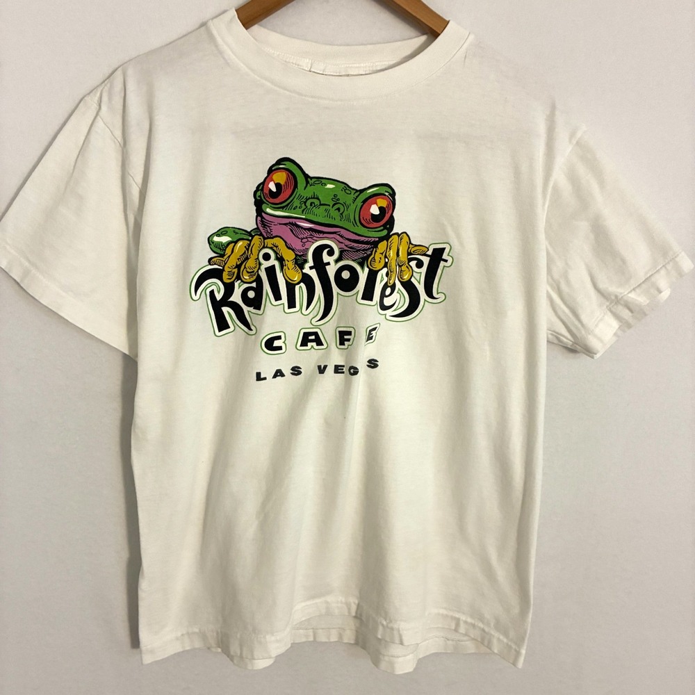 Vintage Rainforest Cafe Las Vegas USA Made Shirt Men L Single Stitch Graphic Tee